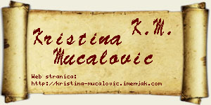Kristina Mučalović vizit kartica